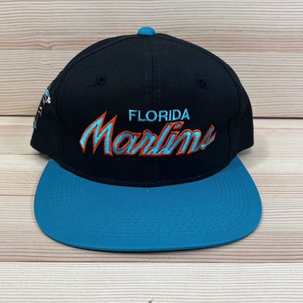 Vintage Sports Specialties Florida Marlins Script Twill Snapback Hat NEW 90's